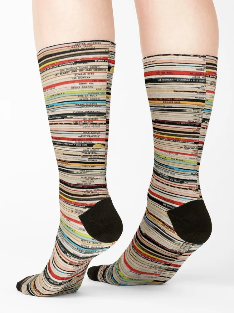 Blue Note Vinyl Records Socks funny gifts kids Antiskid soccer happy Ladies Socks Men's