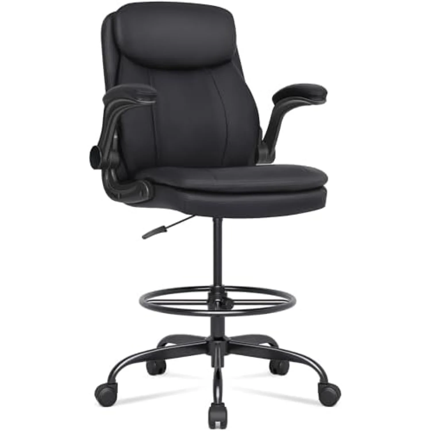 Drafting Chair, Tall Office Chair for Standing Desk, High Leather Executive Office Chair with Adjustable Height and