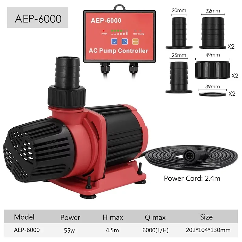 Adjustable Aquarium Sump Pump 6000l/h Marine Return Water Pumps Frequency Variation Fish Tank Pumps