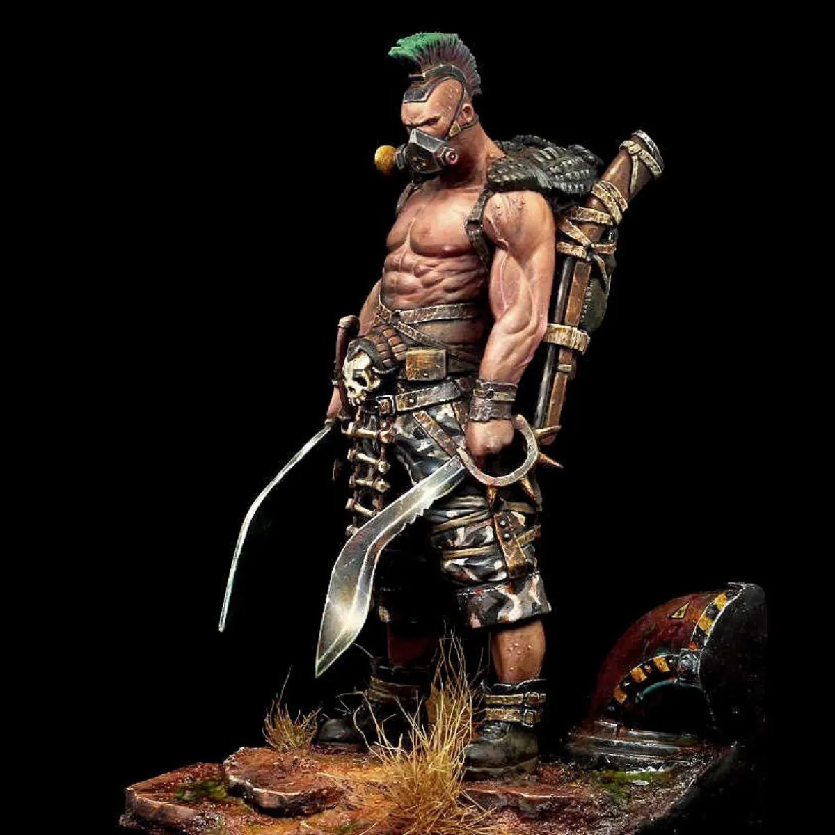1/24 Scale Warrior Resin Model Kit Unpainted Miniature Wasteland Figure Statue DIY Painting Hobby Collection Gift
