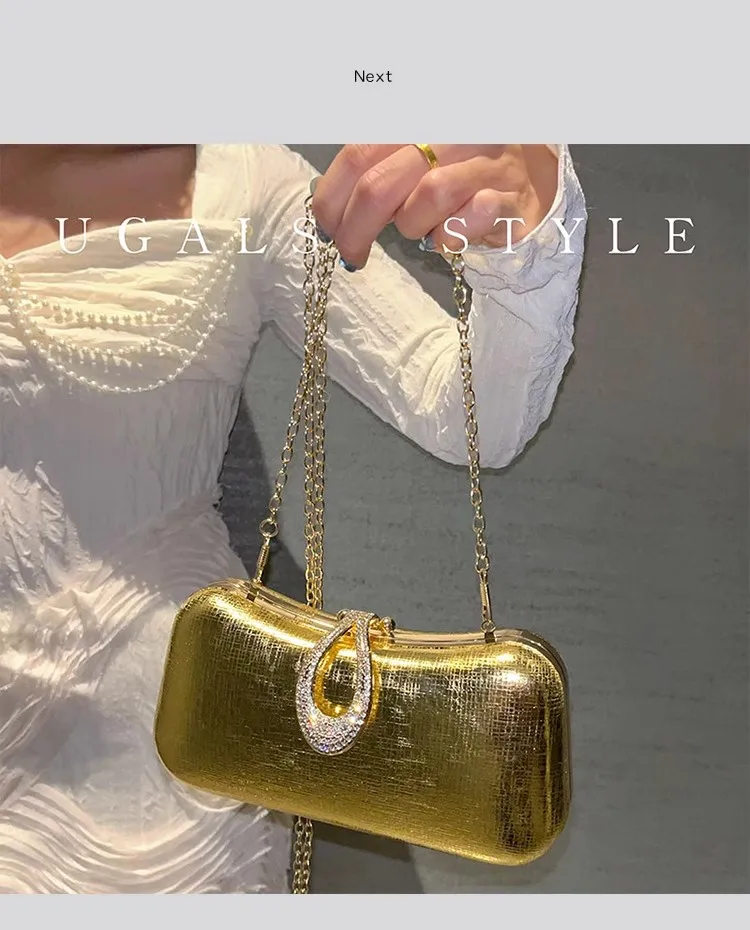 

Luxury Gold Color Women Clutch Purse Wedding Party Banquet Bag Glitter Shiny Evening Bag Fashion Handbag Shoulder Crossbody Bag