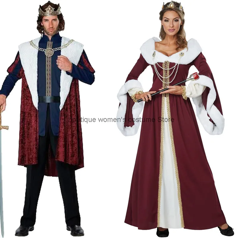 

New Halloween Role Couple Cosplay Costumes King And Queen Role Play Costumes Palace Performance Costumes