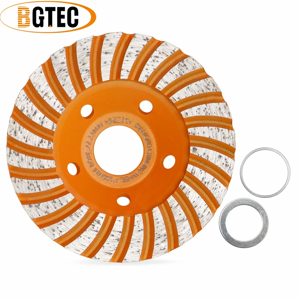 

BGTEC 1pc 4"/Dia100mm Diamond Turbo Row Grinding Wheels For Concrete Granite Masonry Marble Stone Hot Pressed Polishing Cup Disc