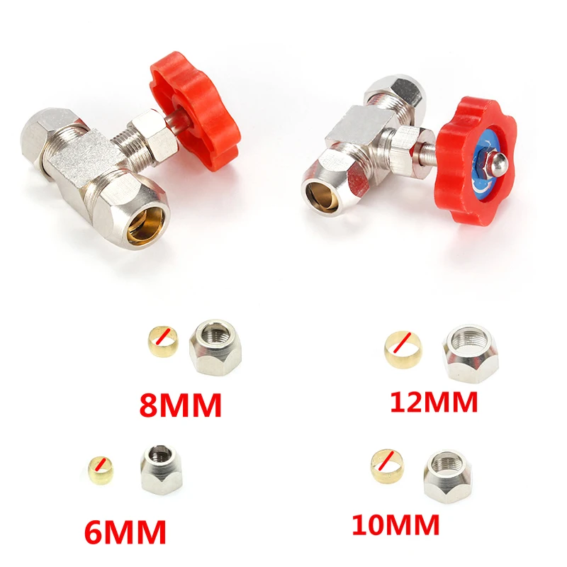 

6mm 8mm 10mm 12mm Hole Dia Orange Plastic Handle Metal High Pressure Durable Tube Needle Type Globe Valve