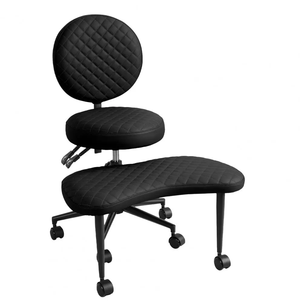 Criss-Cross Cross-Legged Desk Chair Adjustable Height Rotating Footrest Meditation Kneeling Chair with Back Support Wheels