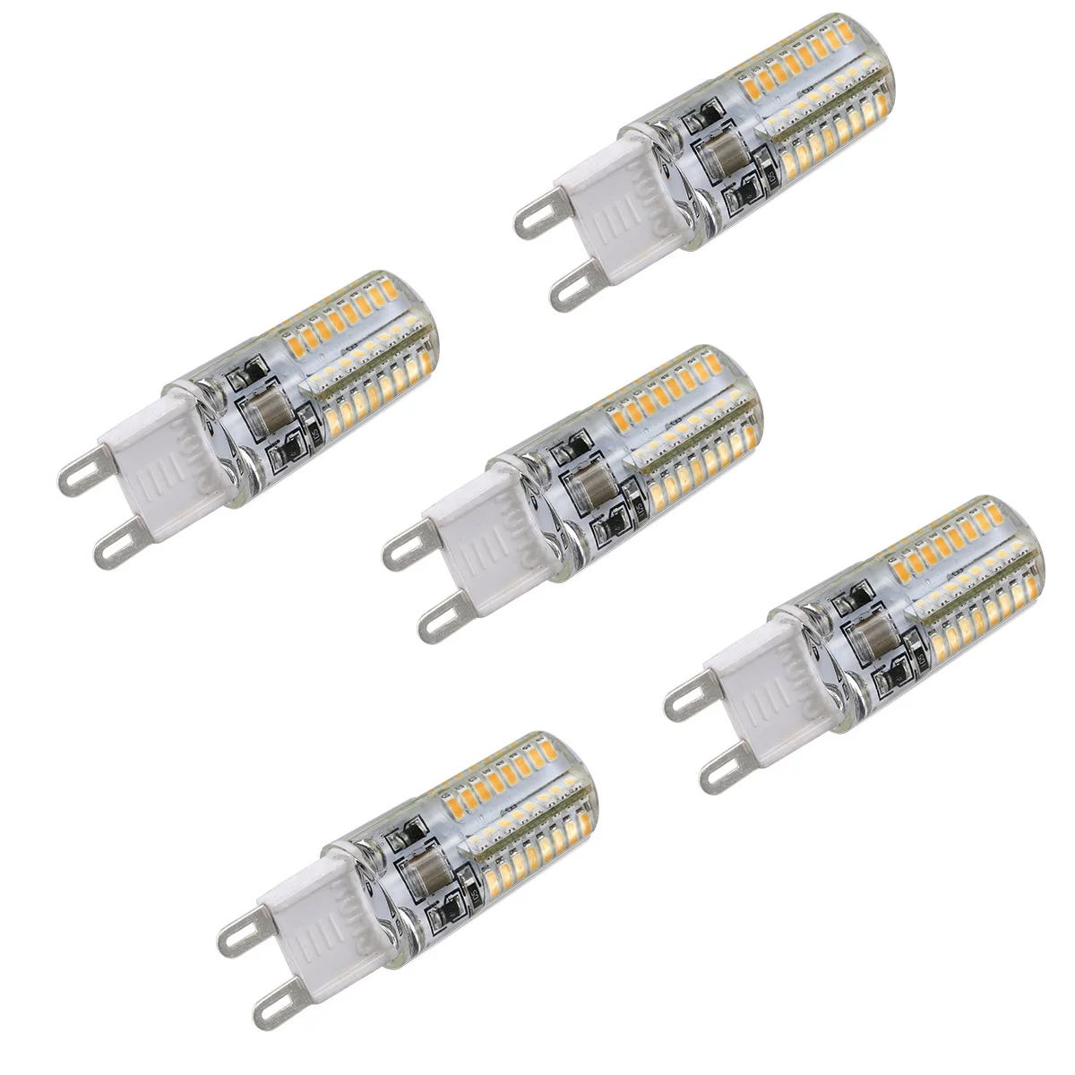 

5Pcs 3W LED Light Bulb Warm White G9 Base 230Lm 2800-3000K 64 Smd 3014 Low Power Consumption Lamp for Home Office Retail Use