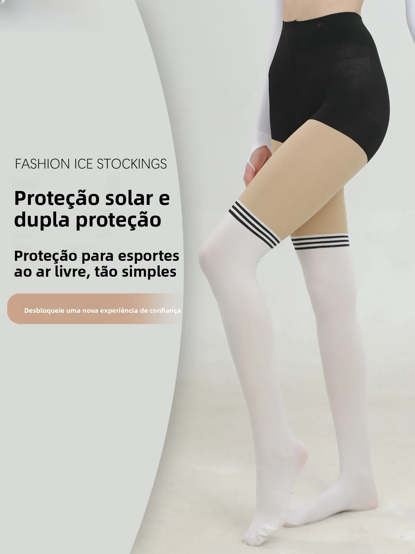 2026-new-golf-base-layer-socks-women's-ice-sensation-uv-protection-high-waist-butt-lifting-elastic-pantyhose-sporty-style