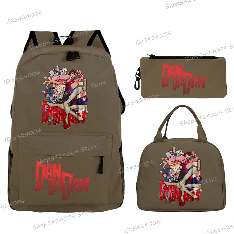Harajuku Dan Da Dan 3Pcs/set Backpack for Girl Boy Fashion Comic Women Men Rucksack with Lunch Bags Pencil Bag Anime Gifts