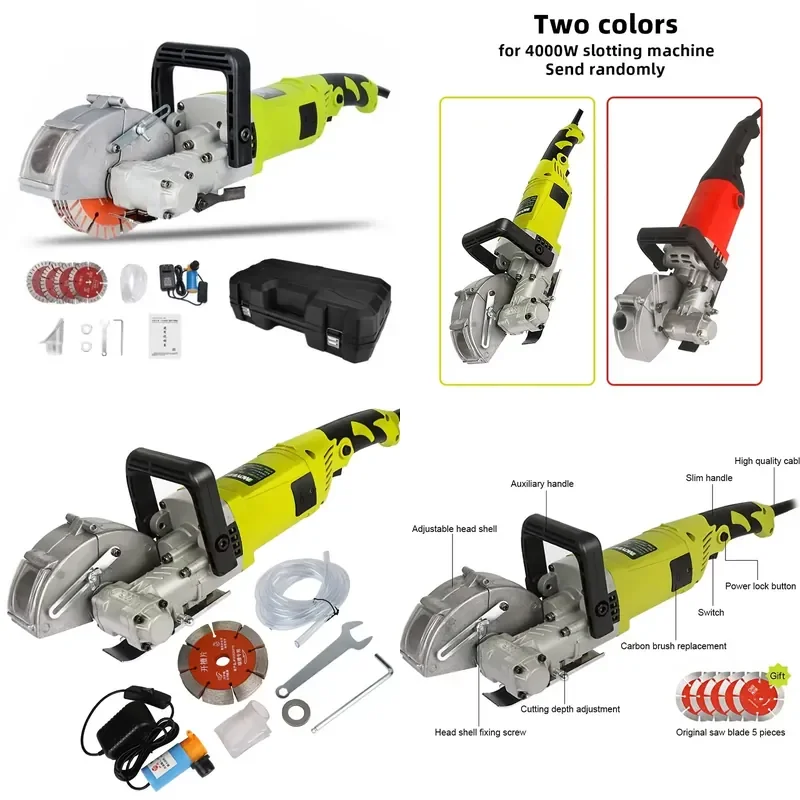 4000W Slotting Machine One Time Forming Dust-free Plumbing Electrical Works Concrete Cutting Machine Automatic Grooving