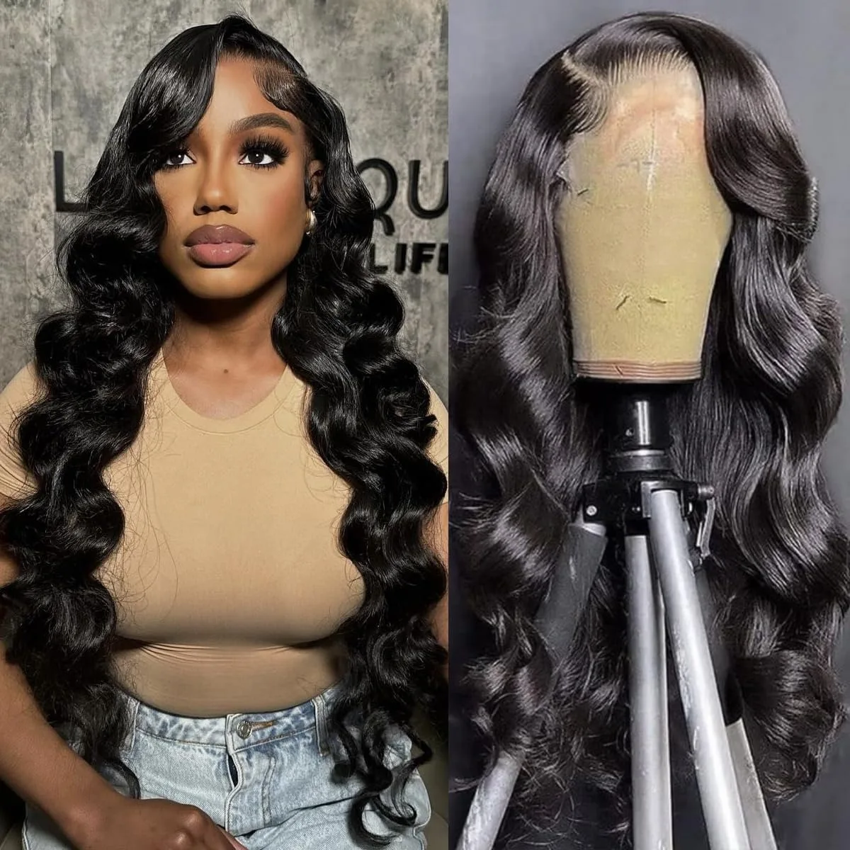 

40 Inch Body Wave 13x6 Lace Frontal Wig Human Hair Pre Plucked 210% Density 13x4 Hd Transparent Lace Front Wigs For Black Women