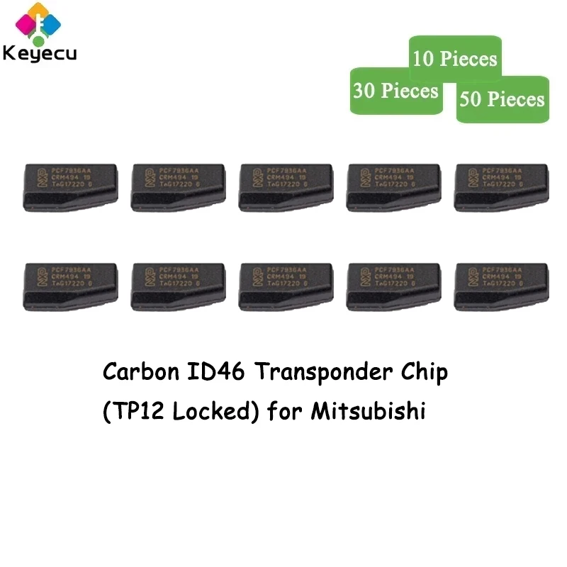 

KEYECU 10 30 50 Pieces Carbon Locked ID46 Transponder Chip ( TP12 Locked ) for Mitsubishi Remote & Transponder Key