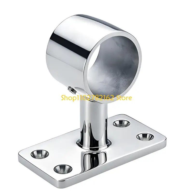 547B Boat Railing Base Mount Bracket Stainless Steel 32 mm Round Tube Support with 4 Countersunk Holes for Marine Repair