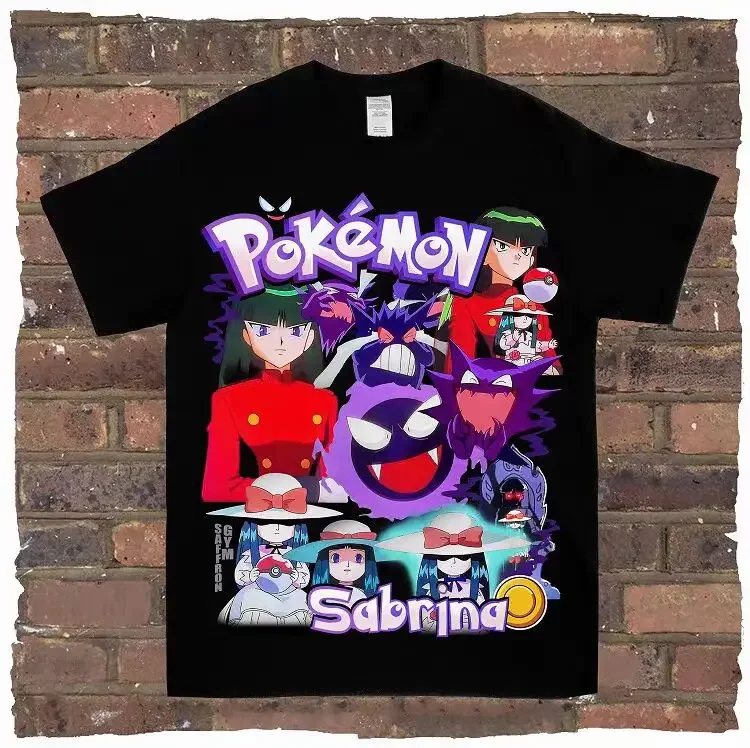 Kaus Pokemon 2025 Atasan Katun Lengan Pendek Harajuku Anime Jepang Keren Hip Hop Kaus Uniseks Kasual Antik Pakaian Jalanan