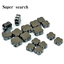 Clover Black Hematite Stone Flat Cabochon 4mm 6mm 8mm 12mm DIY Jewelry Making Accessories Earring Bracelet Necklace