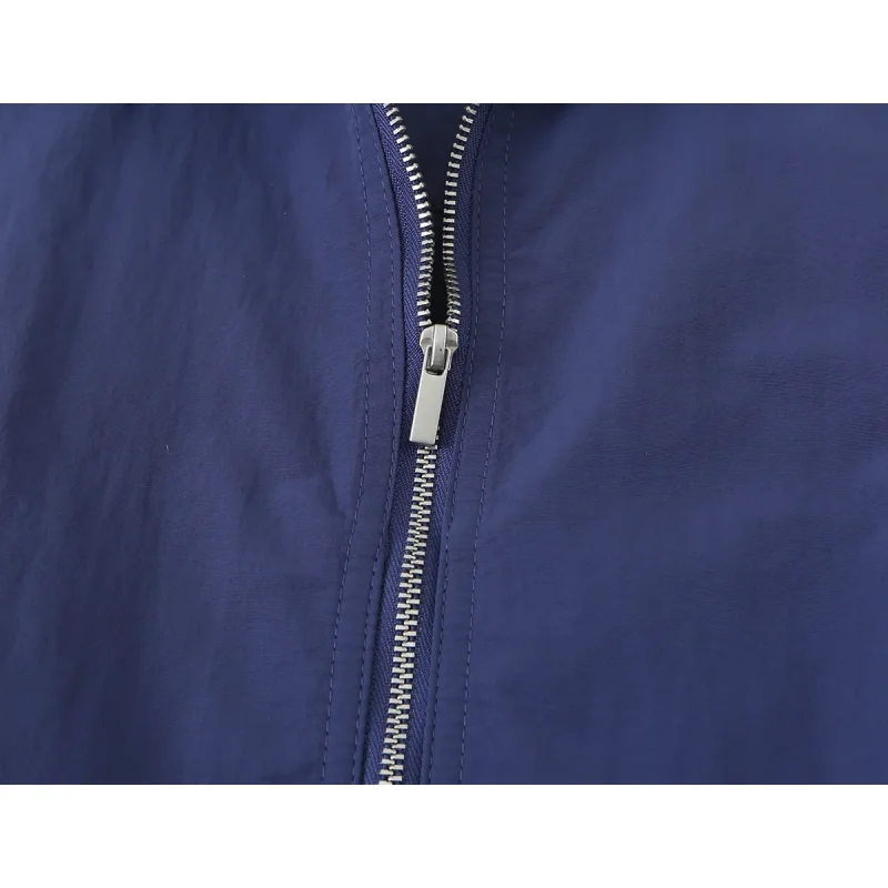 2026 Neue Revers-Reißverschluss-Cropped-Jacke & Elastische Weitbein-Hose Damen Zweiteiler Tech-Stoff Lässiger Passender Trainingsanzug – Detail 9