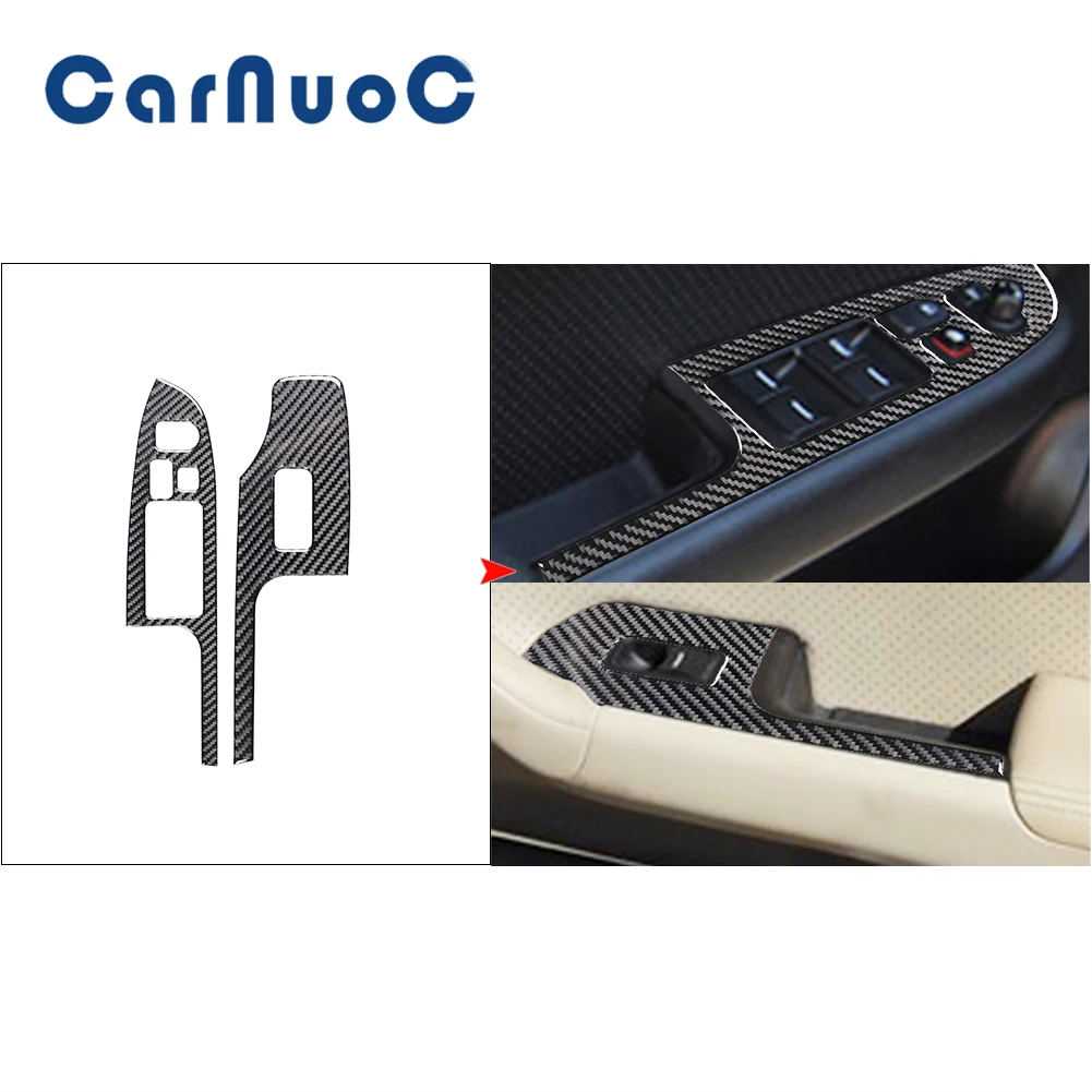 

Car Stickers Carbon Fiber Window Lifting Control Panel Decorative Cover Trim For Honda Acura TSX 2003-2008 Interior Accessories