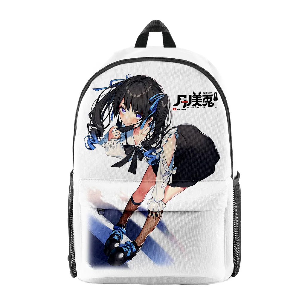 原宿面白い VTuber 月野美兎アニメ生徒ランドセルノートブックバックパック 3D プリントオックスフォード防水男の子/女の子旅行バックパック