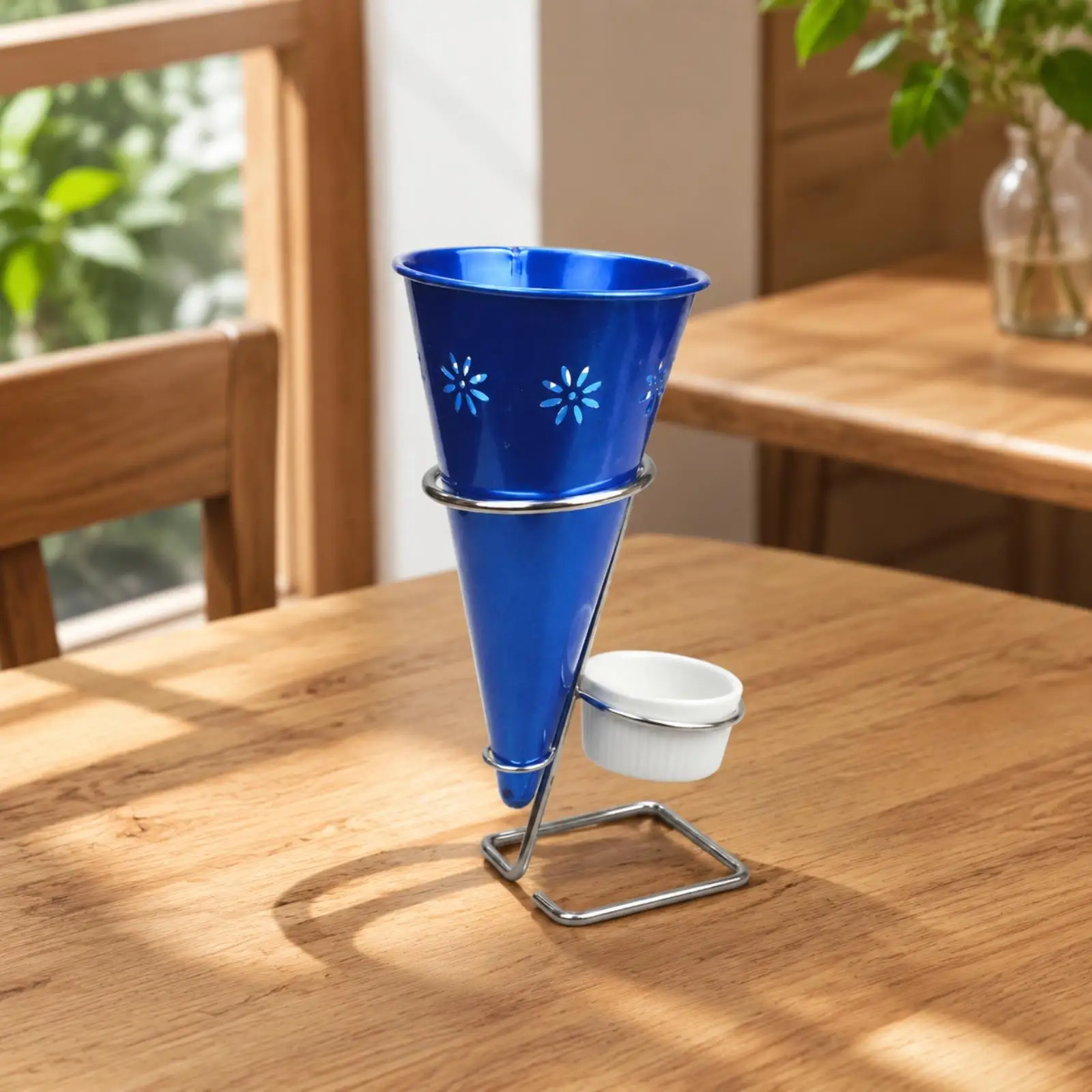 Freestanding Fry and Ice Cream Serving Cone Compact for Home Dining