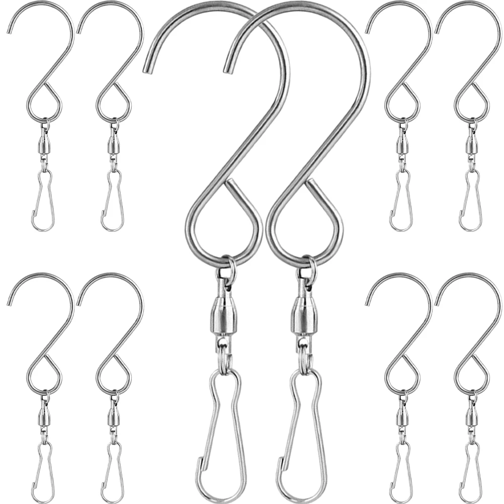 

10pcs Swivel Hooks Stainless Steel Hanging Hooks for Wind Chimes Bird Feeders Garden Plant Hangers Outdoor Furniture