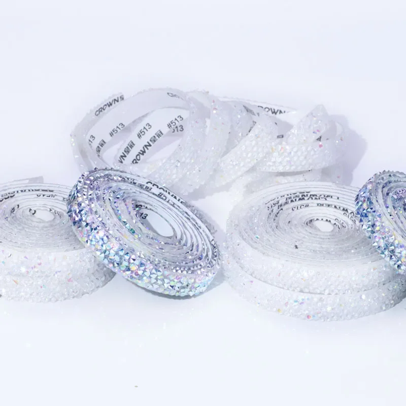 1CM Width 1Yard Self Adhesive Crystal Rhinestone Sticker Diamond Ribbon DIY Sticker Rhinestones Arts Crafts Car Phone Decoration