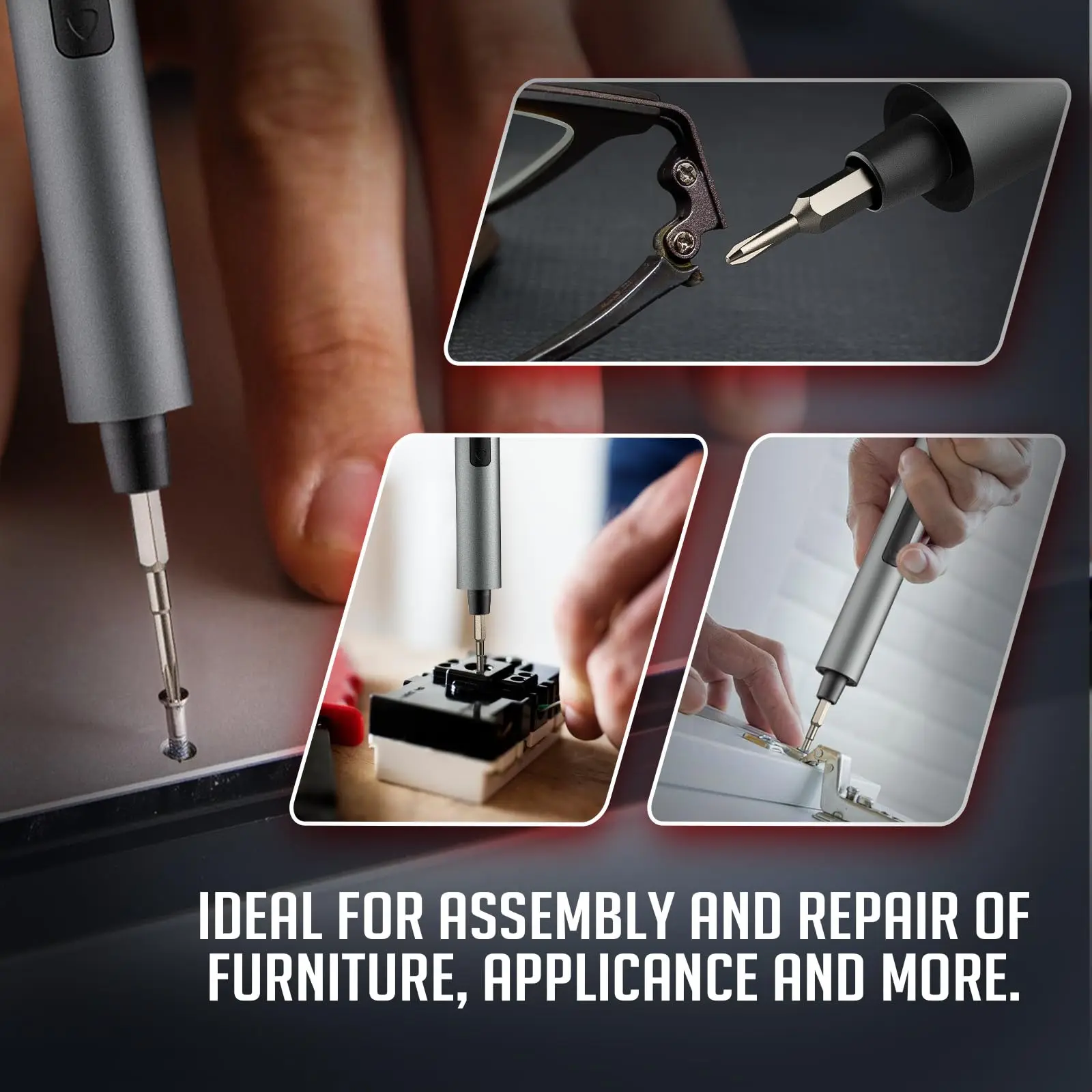 for PC iPhone Camera Watch Glasses 75 in 1 Precision Electric Screwdriver Set Cordless Magnetic Repair Tool Box with LED Light