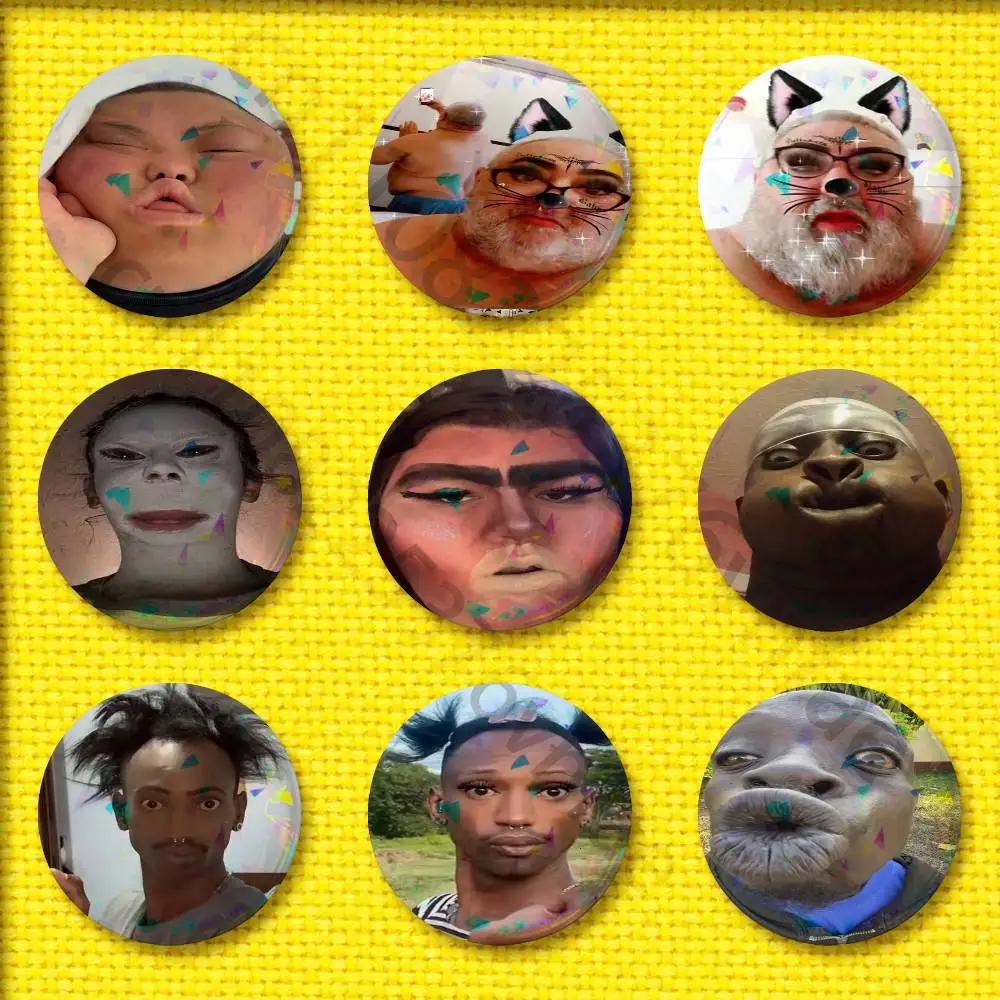 

Ugly Man Cool Funny Badge For 75mm 25mm 32mm 44mm 58mm Round Pin Brooch Insignia Cover Hat Cap