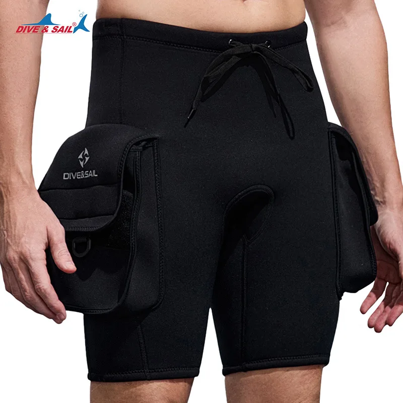 3MM Thermal Diving Bottoms with Large Pockets, Warm Swim Shorts for Snorkeling, Surfing and Sailing Water Sports