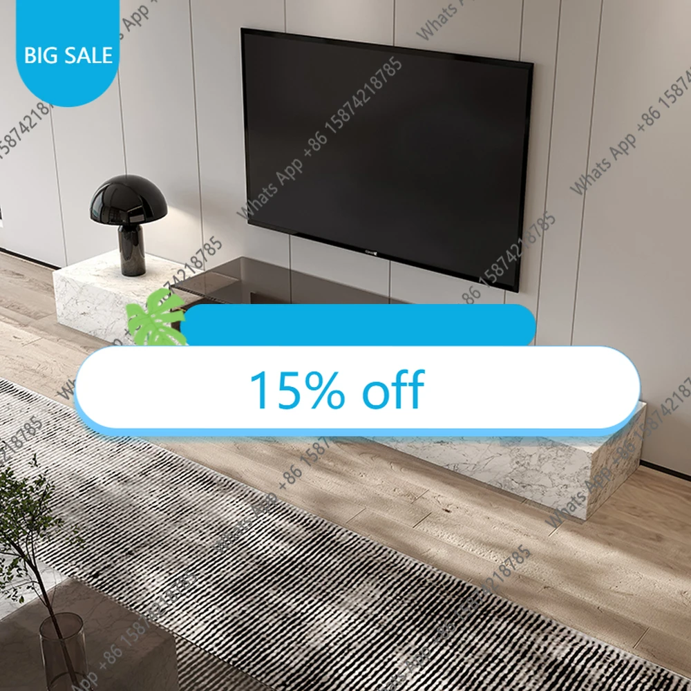 X Modern Living Room Furniture Marble Glass Top Rectangle Tv Stands Luxury Style Natural Marble TV Cabinet