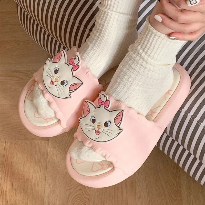 Disney girls  princess cute Mary Cat Cotton slippers non-slip soft bottom Casual Shoes for girl gift