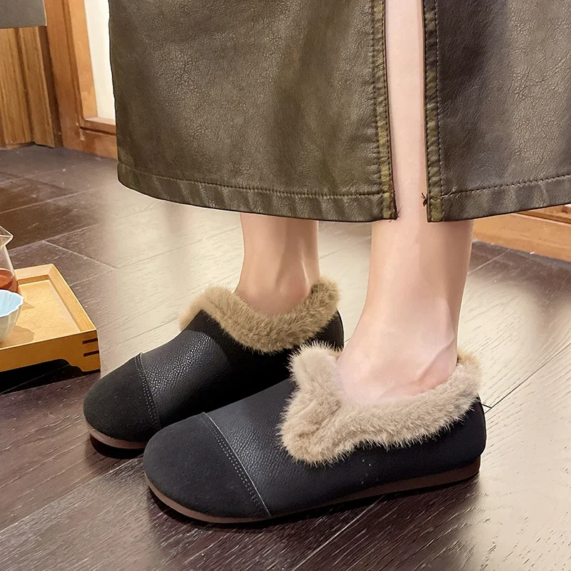 Winter Women Snow Boots Comfortable Warm Cotton Shoes Original Thickened Thick Casual Luxury Designer Fur Short Indoor Plush