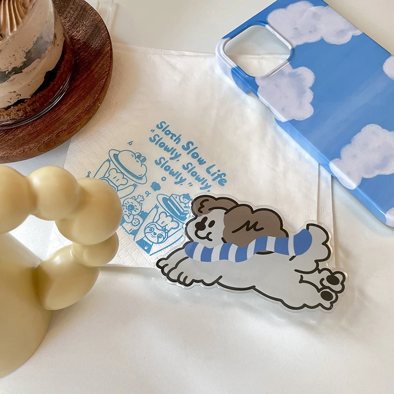 Korean Cute 3D Cute Girls Grip Tok Phone Bracket For iPhone 16 17Pro Cartoon Dog Stand Griptok Finger Support Holder Accessories - view 2