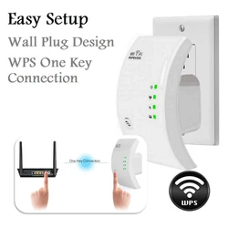 Repetidor WiFi inalámbrico de 1 piezas, amplificador de largo alcance, 300M, 2,4G, punto de acceso