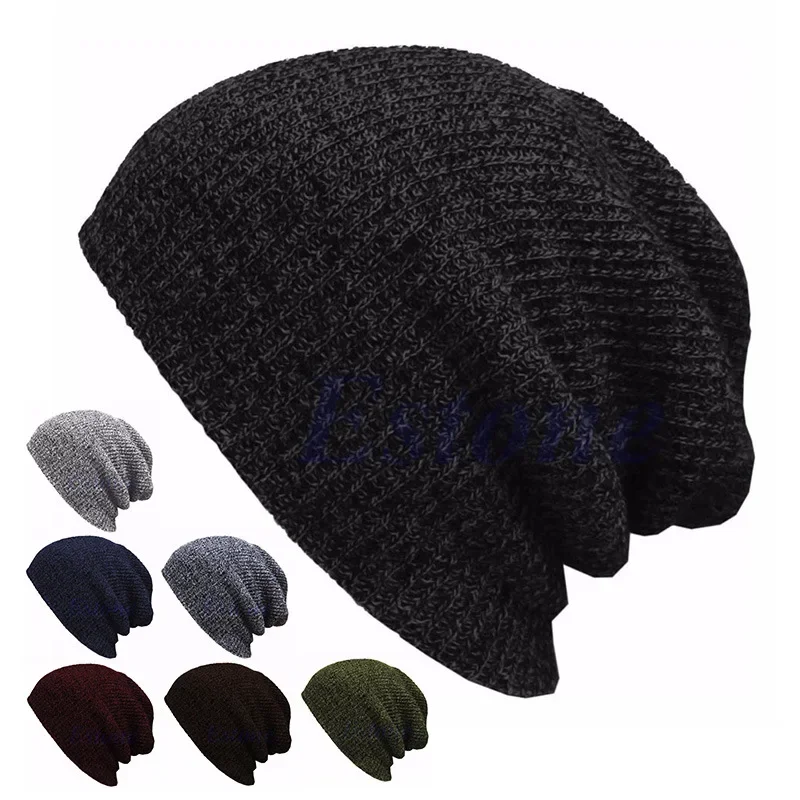 Unisex Knit Baggy Beanie Winter Hat Outdoor Skiing Slouchy Chic Knitted Cap winter hats for women  hats for men