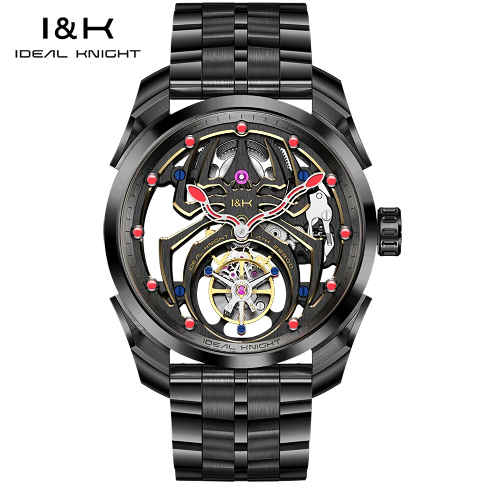 

Ideal Knight High-end Men's Watch Luminous Spider Automatic Mechanical Watch Three Watch straps Waterproof 316 Stainless steel