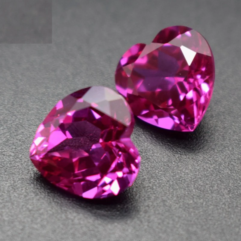Natural Pink Ruby Heart Shape 15×15mm 15.0ct for Jewelry Making VVS Loose Gemstone Passed UV Test Gem Beads