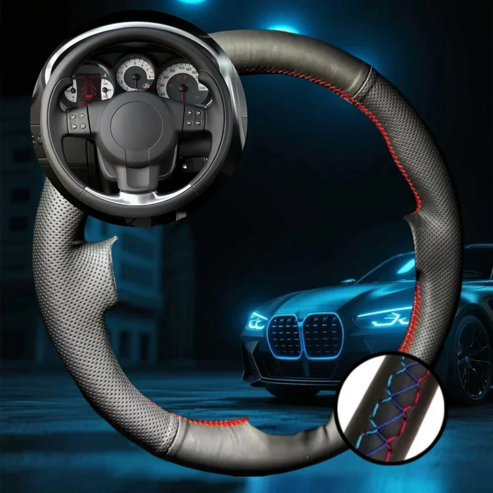 Customized Car Steering Wheel Cover For Seat Leon (Mk2) 2006-2008 Ibiza (6L) 2007 Car Accessories Hand-sewn Steering Wrap