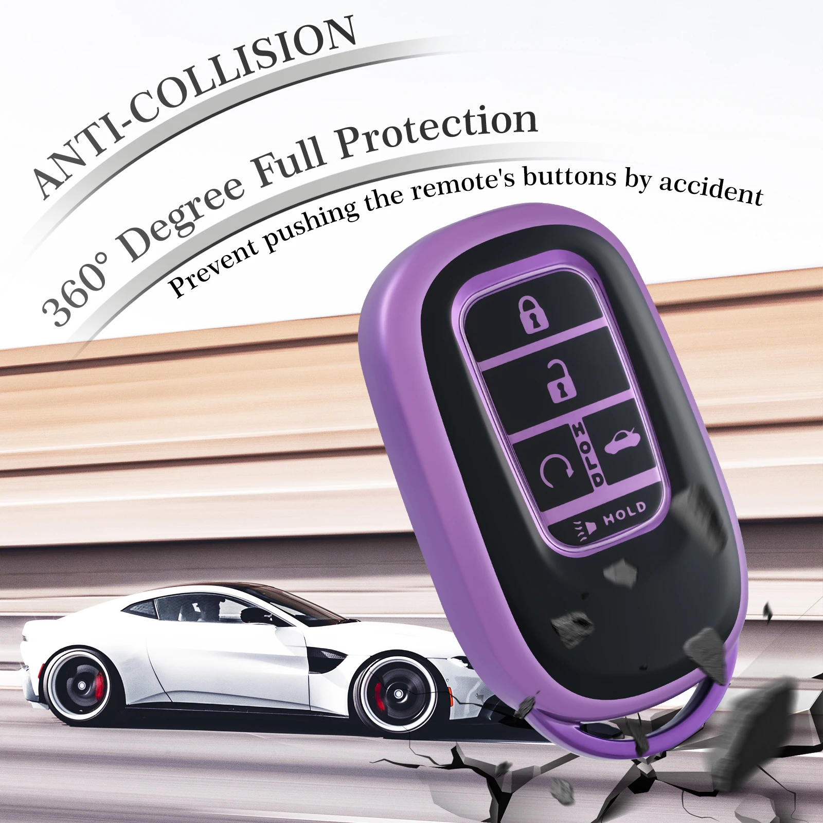 5 ButtonsTPU Car Remote Key Cover Case Shell Fob For Honda Civic Accord Pilot CRV CR-V Freed Vezel HRV 2022 Key Protector Holder