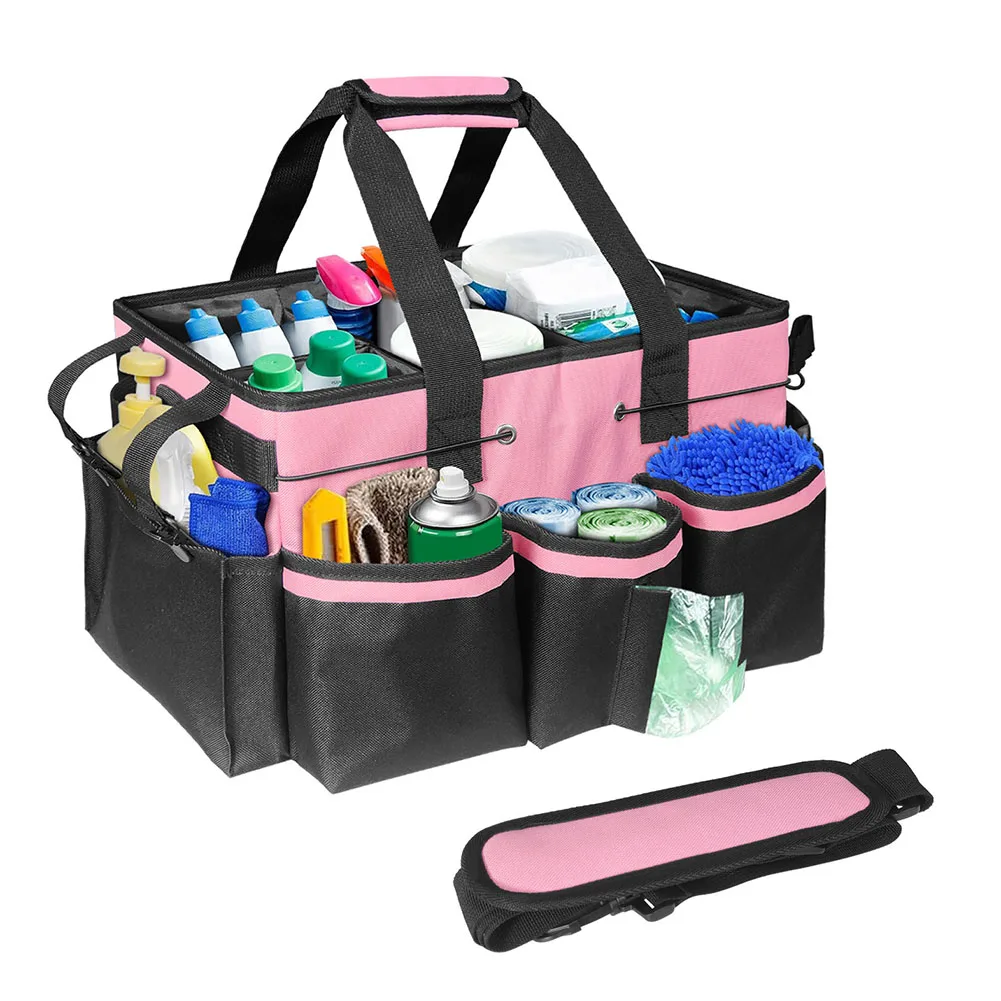 

Cleaning Caddy Bag Multi Pocket Cleaning Supplies Organizer Oxford Cloth Tool Handbag Under Sink Car Cleaning Tool Organizer Bag