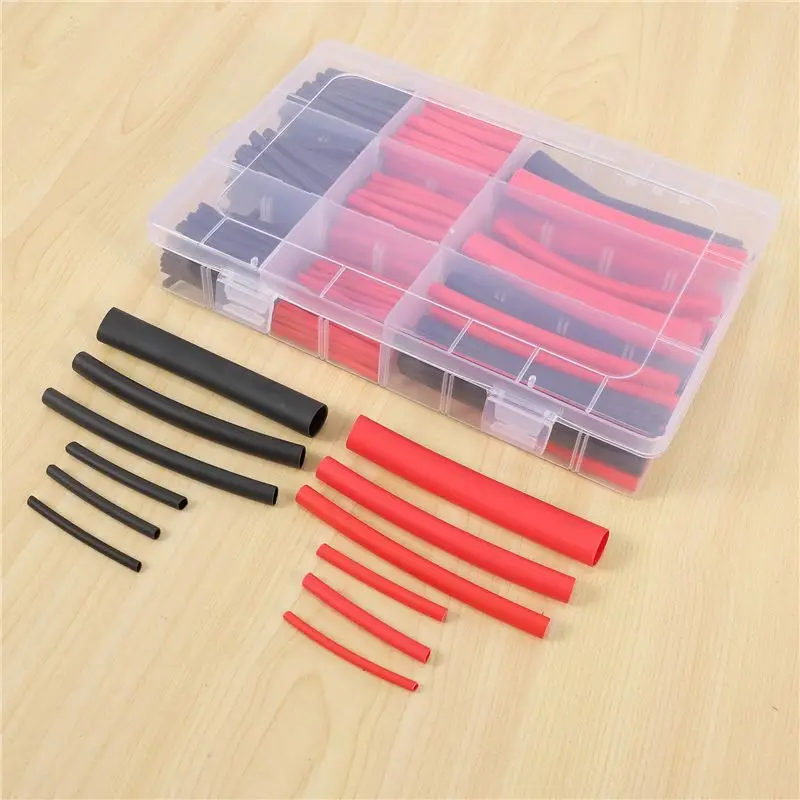 AC62-270Pcs 3:1 Dual Wall Adhesive Heat Shrink Tubing Kit,Marine Wire Cable Sleeve Tube Assortment Heat Shrink Tubing Tube