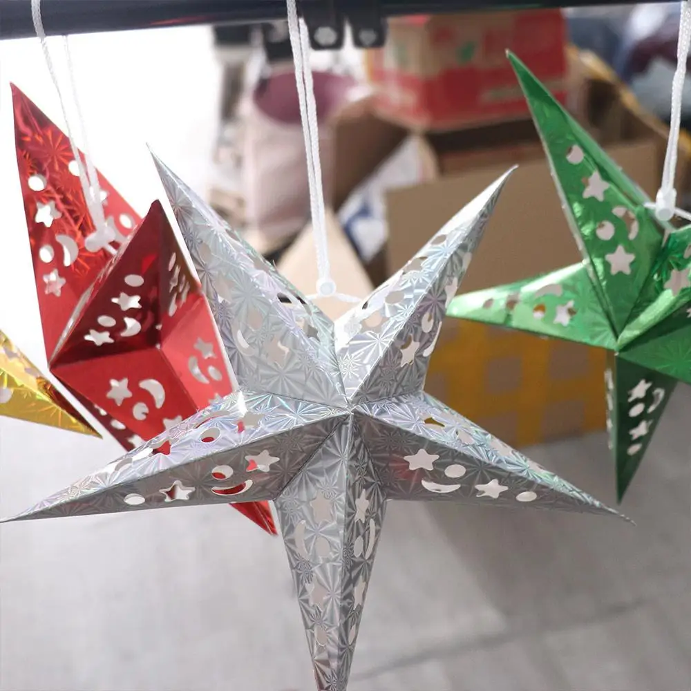

3D Wedding Party Lamp Covers Home Garden Paper Lantern Stars Lampshade Hanging Lights Decoration Ornaments Christmas Decoration