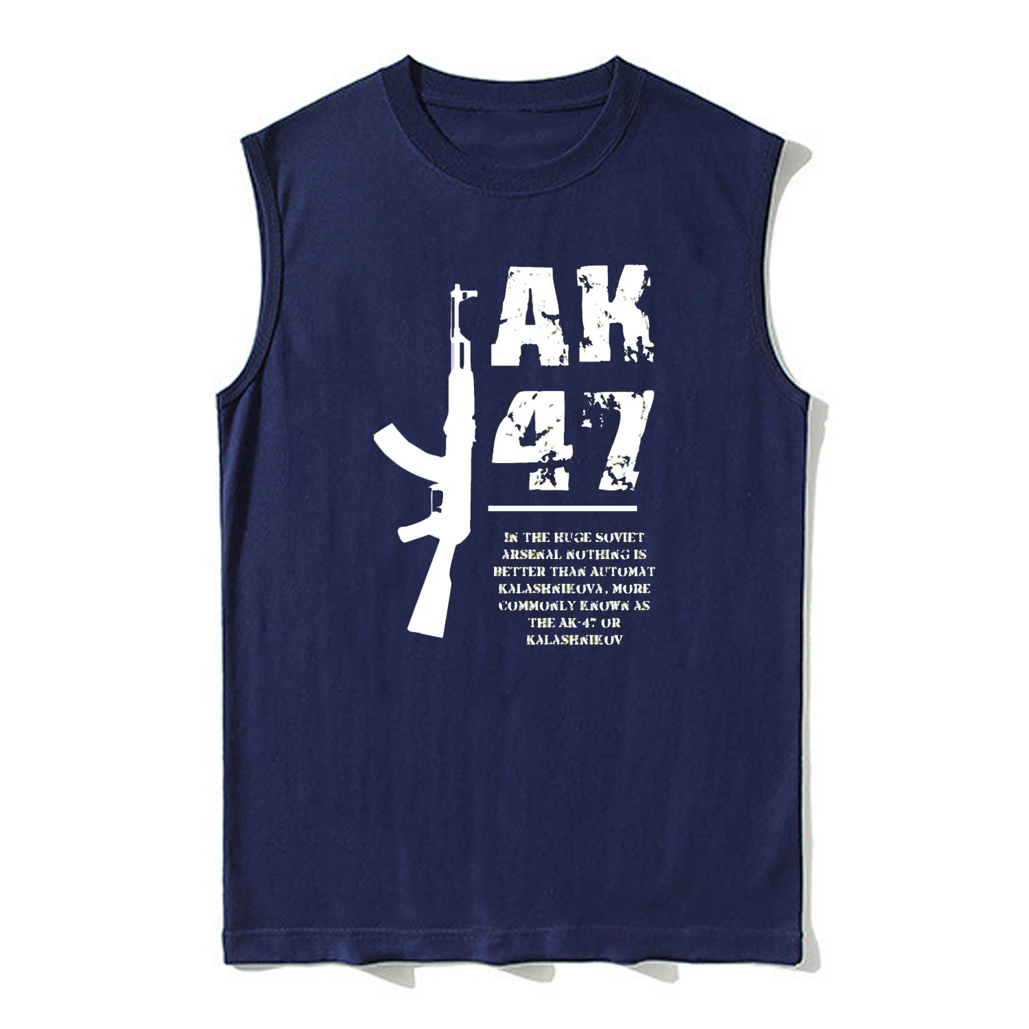 Soviet Kalashnikov AK-47 Assault Rifle Tanktop 100% Cotton O-Neck Summer Casual Mens Vest Sleeveless T-shirt Retro Streetwear