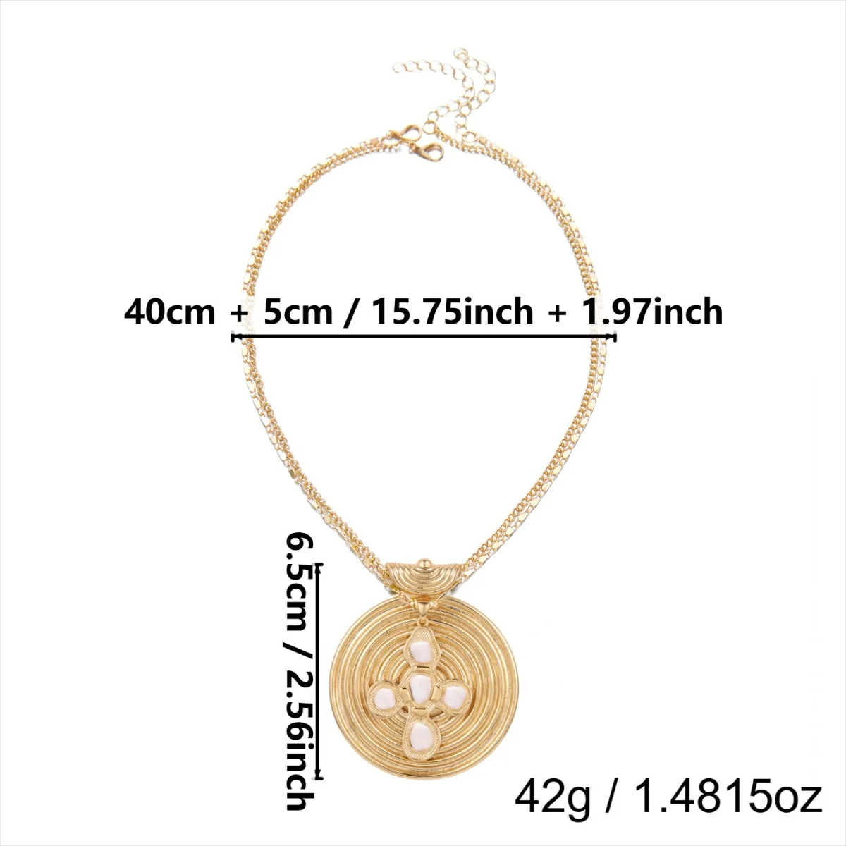 Retro-Halskette mit gehämmerter Textur, spiralförmigem großem Kreuzanhänger für Damen und Herren, mehrschichtige CCB-Perlen, unregelmäßiger Kreuz-Choker-Schmuck – Detail 28
