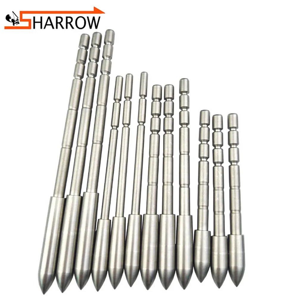 Arcehry 80 100 120 150 170 200 230grain Arrow Point Tip Stainless Steel Arrowhead For ID 3.2/4.2mm Arrow Shaft Hunting Shooting