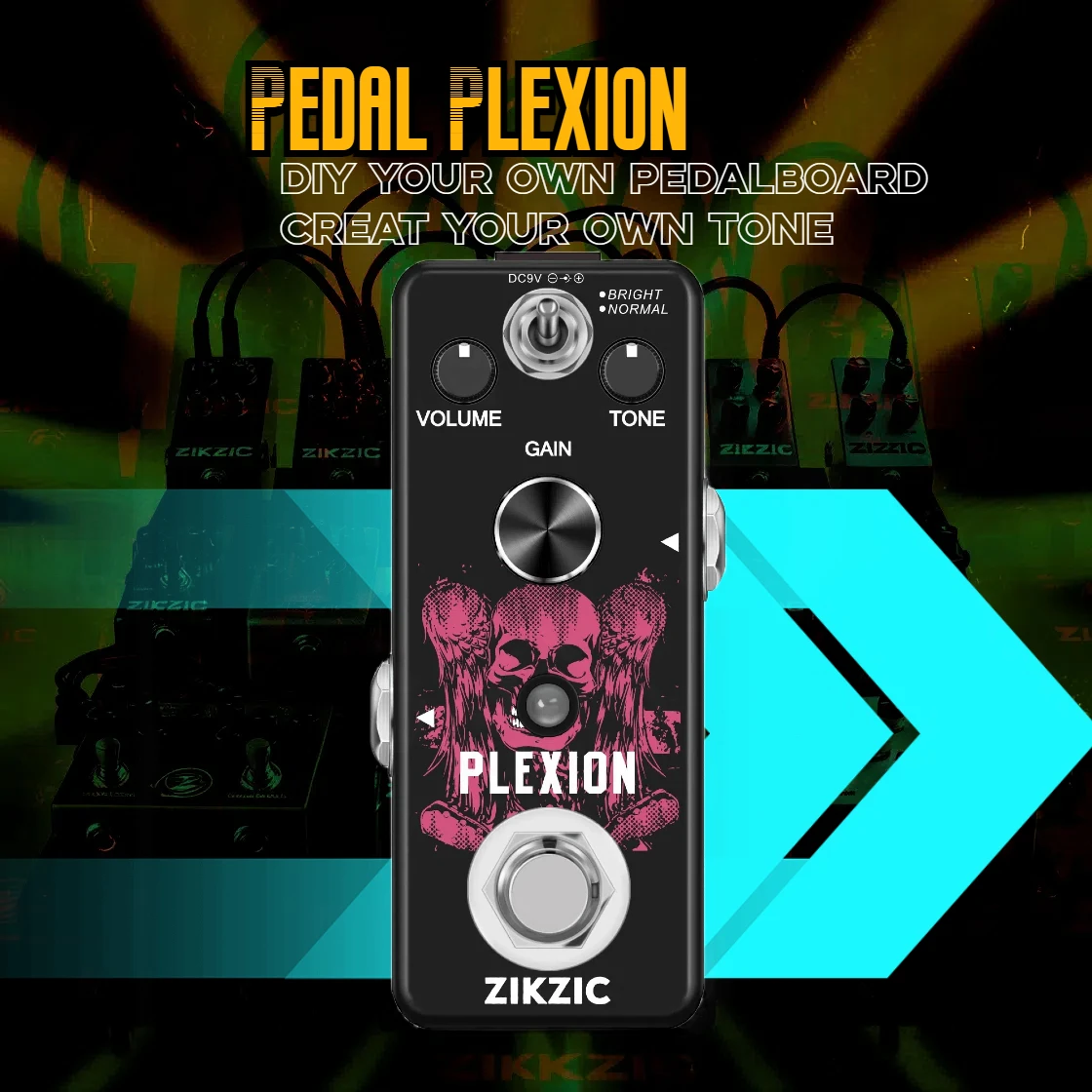 ZIKZIC Guitar Pedals Noise Gate Flanger Equalizer Delay Acoustic Plexion Overdrive Gitona Chorus Metal Distortion Fuzz Rowin