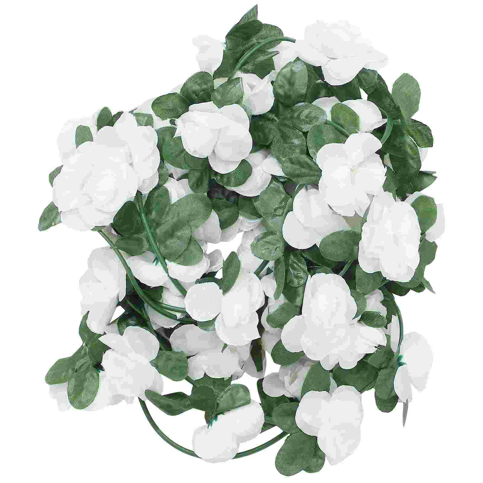 

6 Pcs Simulated Rose Rattan Flower Pot Fake Garland Artificial Floral Vines Home Decor Silk Cloth Pendant Plant Simulation