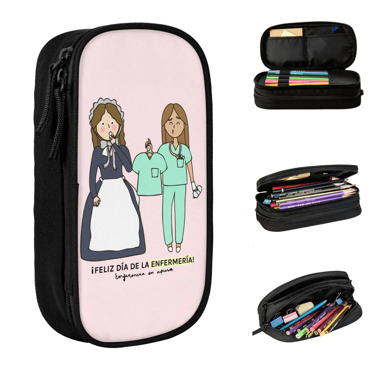 Estuches para lápices Enfermera En Apuros, nuevos estuches para lápices medicinales saludables, portalápices para estudiantes, gran capacidad, regalos de oficina, estuches para lápices