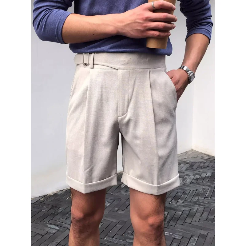 

Summer New Men's Casual Shorts Personality Simple Straight Five Suit Shorts