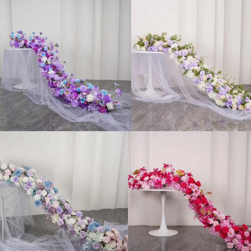 

Colorful Luxury Rose peony Artificial Flower Row Wedding Table Centerpiece Flowers Backdrop Wall Arches Decor Party Stage Floral