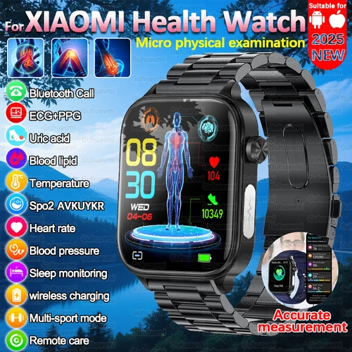 2025 nuevo para XIAOMI ECG + PPG grasa en sangre ácido úrico salud Smartwatch hombres mujeres ritmo cardíaco presión arterial Bluetooth llamada reloj inteligente