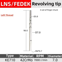 Stuka Set Finger Chuck For LNS KE710 4-7# Revolving tip rotary joint M4*0.7 Left Thread Fedek Automatic Bar Feeder Parts